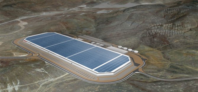 Tesla Motors nuotr./Pažvelkite į Elono Musko „Gigafabriką“