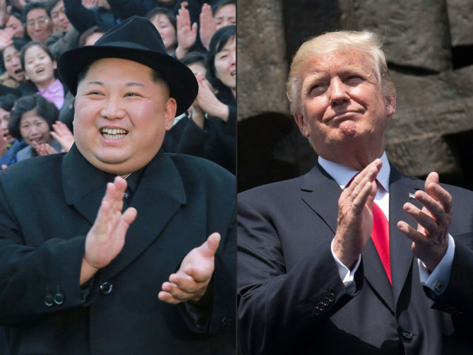AFP/„Scanpix“ nuotr./Kim Jong Unas ir Donaldas Trumpas
