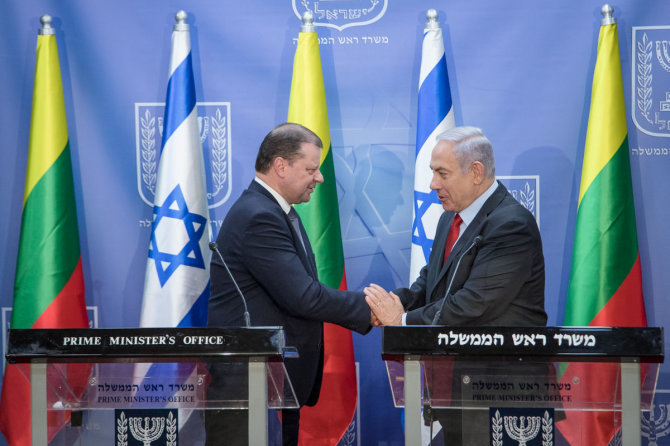 LRVK / Dariaus Janučio nuotr./Saulius Skvernelis susitiko su Izraelio premjeru Benjaminu Netanyahu