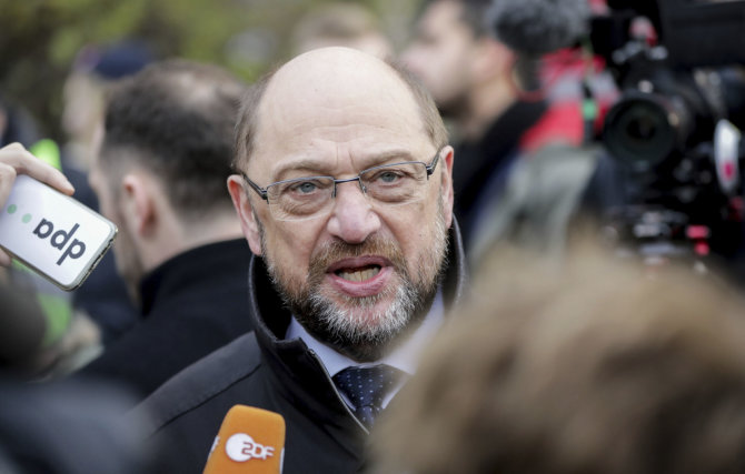 „Scanpix“/AP nuotr./Vokietijos socialdemokratų lyderis Martinas Schulzas
