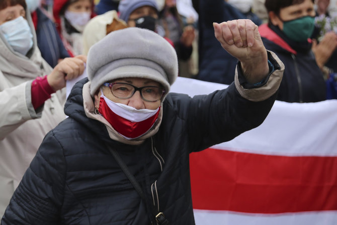 „Scanpix“/AP nuotr./Protestas Baltarusijoje