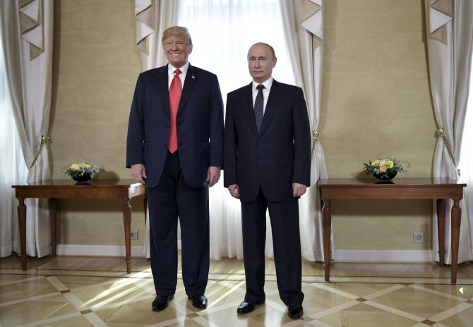 „Scanpix“/AP nuotr./Donaldo Trumpo ir Vladimiro Putino susitikimas Helsinkyje