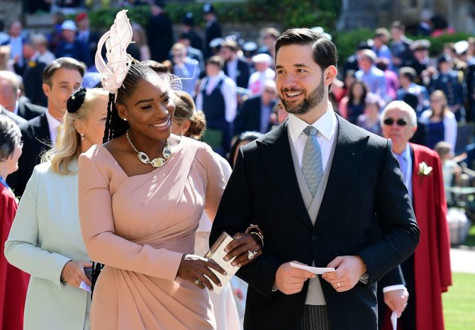 AFP/„Scanpix“ nuotr./Serena Williams ir jos vyras Alexis Ohanianas