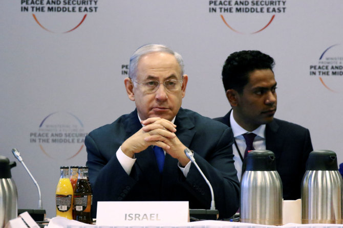 „Reuters“/„Scanpix“ nuotr./Benjaminas Netanyahu Varšuvoje
