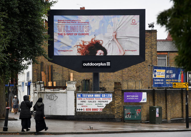 „Reuters“/„Scanpix“ nuotr./Reklama „Vilnius – The G-spot of Europe“ Londone