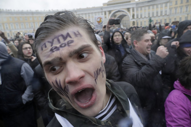 „Scanpix“/AP nuotr./Protestai Rusijoje