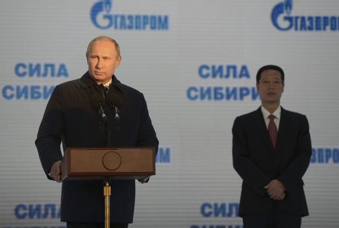 „Reuters“/„Scanpix“ nuotr./Rusijos prezidentas Vladimiras Putinas ir Kinijos vicepremjeras Zhang Gaoli