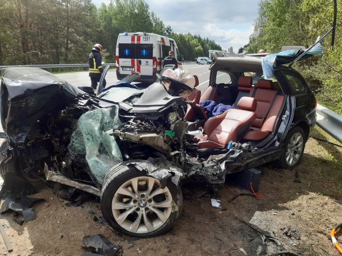 Policijos nuotr./Avarija Prienų rajone