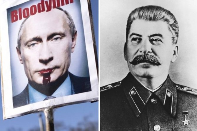 Sipa/Scanpix/Vida Press nuotr./Vladimiras Putinas ir Josifas Stalinas