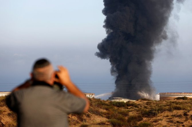 AFP/„Scanpix“ nuotr./Apšaudyta Izraelio teritorija