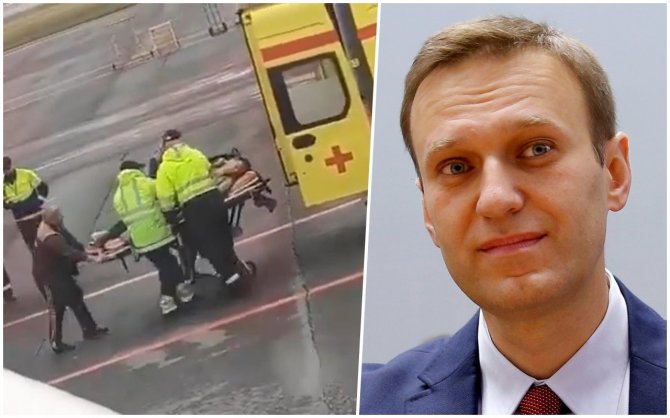 „Reuters“/„Scanpix“ nuotr./Aleksejus Navalnas išgabenamas į Omsko ligoninę