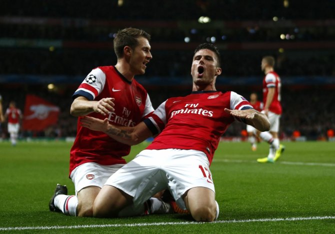 „Reuters“/„Scanpix“ nuotr./Aaronas Ramsey ir Olivier Giroud