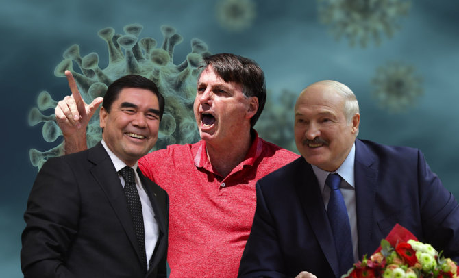 123RF „Scanpix“/AFP ir „Scanpix“/ITAR-TASS nuotr./Gurbanguly Berdymuchamedovas, Jairas Bolsonaro ir Aliaksandras Lukašenka