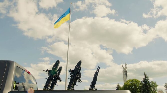 Kadras iš vaizdo įrašo/Ukrainos dronų paradas