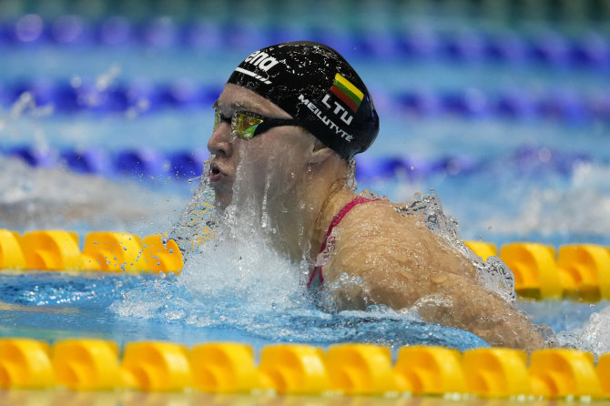 „Scanpix“ nuotr./Rūta Meilutytė pasaulio plaukimo čempionate Fukuokoje.