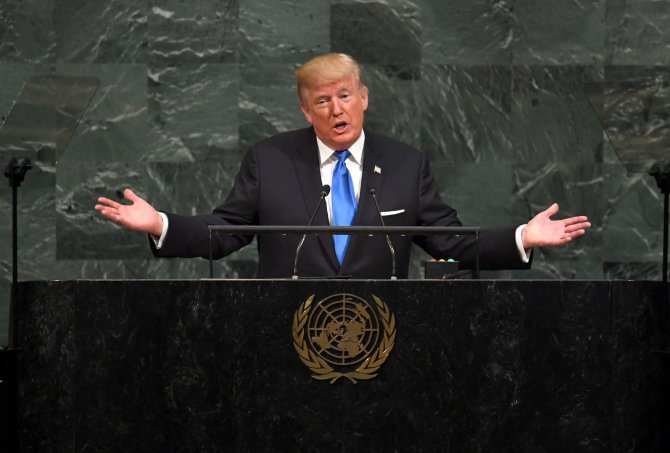 AFP/„Scanpix“ nuotr./D.Trumpas Jungtinėse Tautose