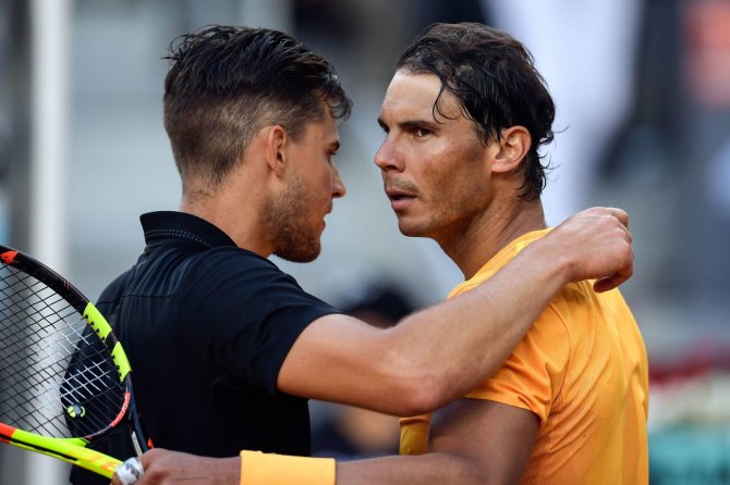 AFP/„Scanpix“ nuotr./Dominicas Thiemas ir Rafaelis Nadalis