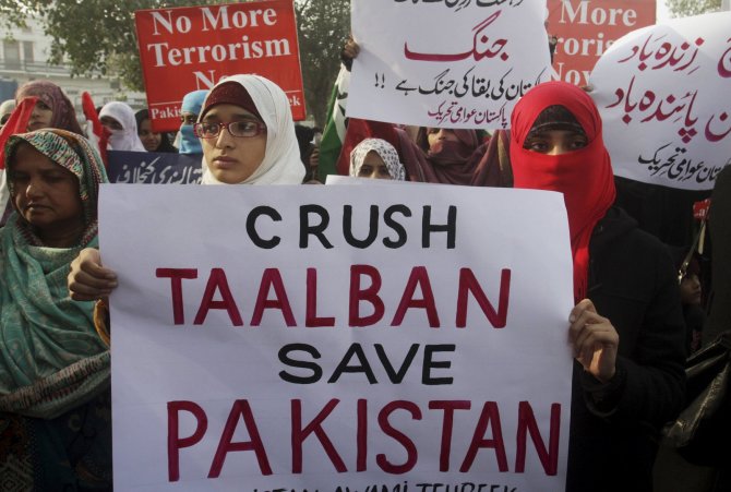 „Scanpix“/AP nuotr./Protestas prieš Talibaną Pakistane