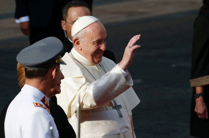 „Reuters“/„Scanpix“ nuotr./Popiežiaus Pranciškaus vizitas Čilėje