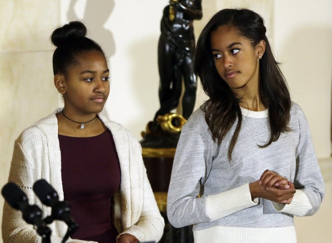 „Reuters“/„Scanpix“ nuotr./JAV prezidento Baracko Obamos dukros Sasha ir Malia