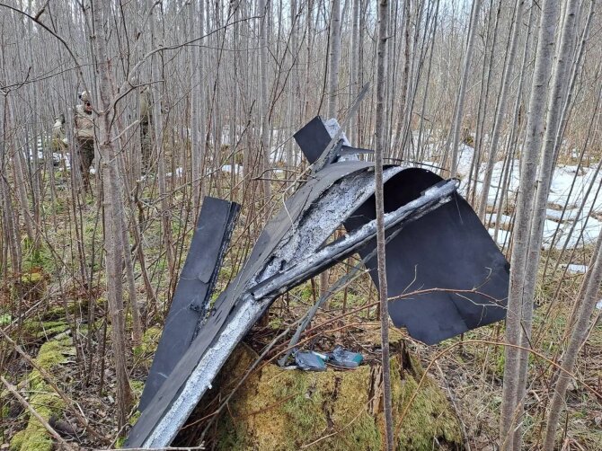 Latvijos kariuomenės nuotr./Anksčiau Latvijoje nukritęs dronas