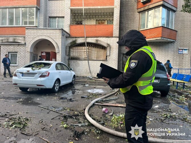 Ukrainos nacionalinės policijos nuotr./Rusijos ataka Kyjive