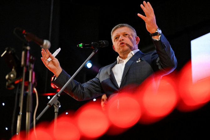 „Reuters“/„Scanpix“/Slovakijos populistinis politikas Robertas Fico