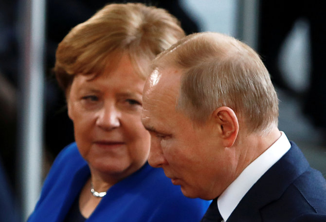 „Reuters“/„Scanpix“ nuotr./Angela Merkel, Vladimiras Putinas