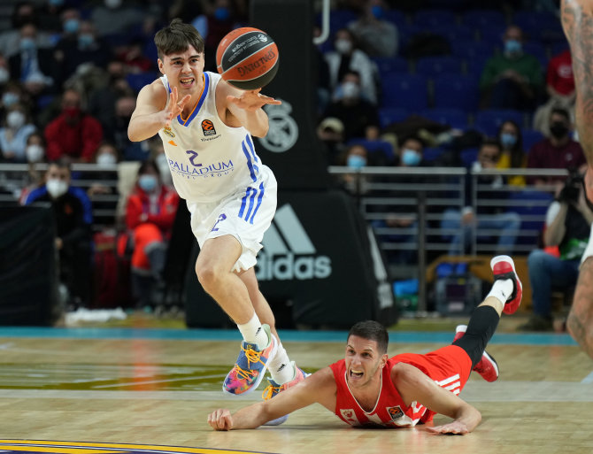 Getty Images/Euroleague.net nuotr./Žaidimo laiko gavo ir „Real“ 17-metis Juanas Nunezas.