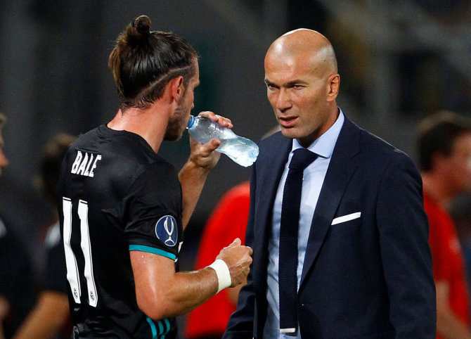 „Reuters“/„Scanpix“ nuotr./Zinedine'as Zidane'as ir Garethas Bale'as