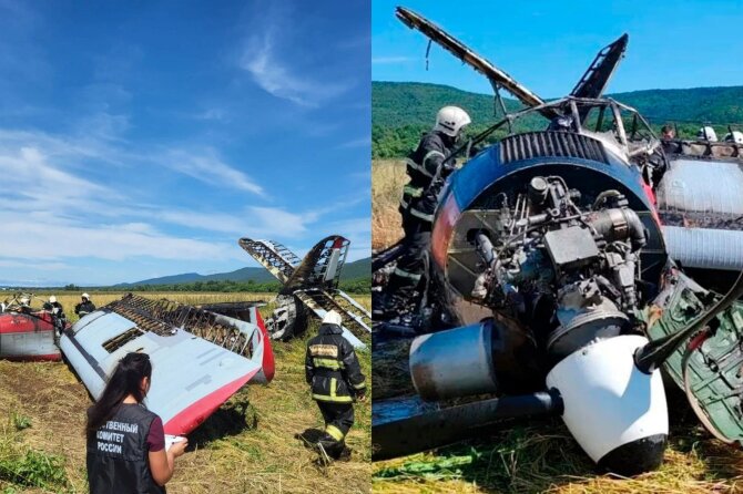 Rusijos tyrimų komiteto nuotr./Sachaline sudužo lėktuvas „Antonov-3“