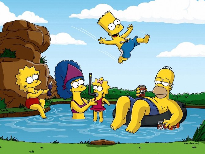 Simpsonų šeima poilsiauja
