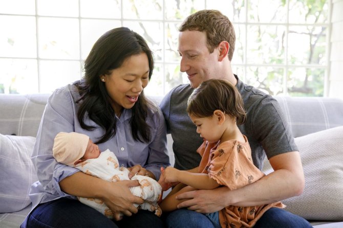 „Facebook“ nuotr./Markas Zuckerbergas ir Priscilla Chan