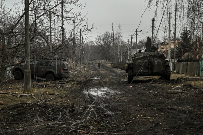 „AFP“/„Scanpix“/Sunaikinta Rusijos karinė technika