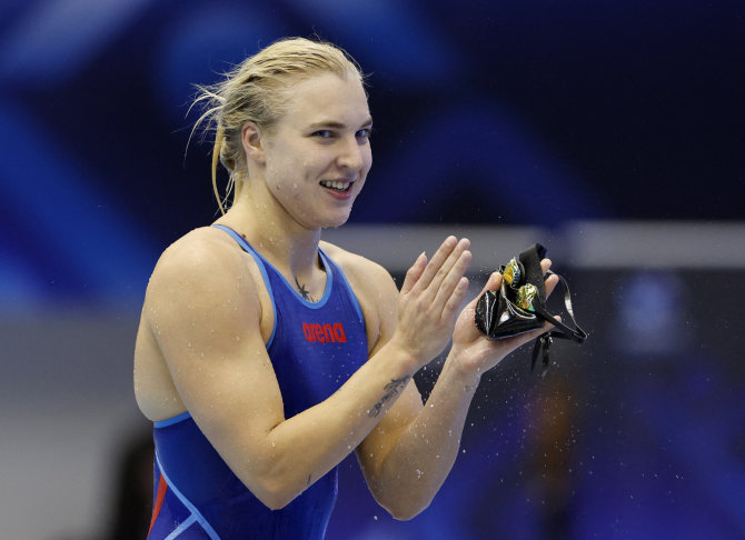 „Scanpix“ nuotr./Rūta Meilutytė iškovojo aukso medalį pasaulio čempionate.