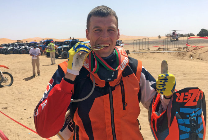 Asm. albumo nuotr./Motociklininkas Arūnas Gelažninkas iškovojo teisę varžytis Dakare