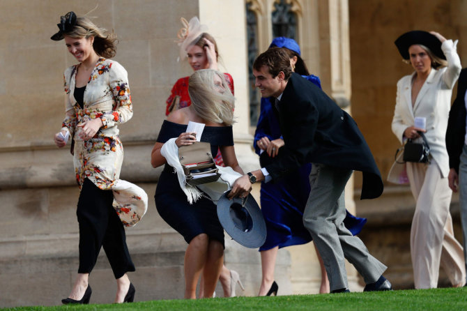 AFP/„Scanpix“ nuotr./Princesės Eugenie ir Jacko Brooskbanko vestuvių svečiai