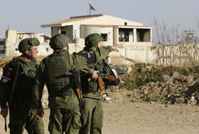 AFP/„Scanpix“ nuotr./Rusijos kariai Sirijoje