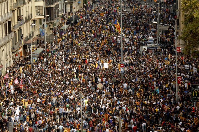 „Scanpix“/AP nuotr./Streikas Katalonijoje