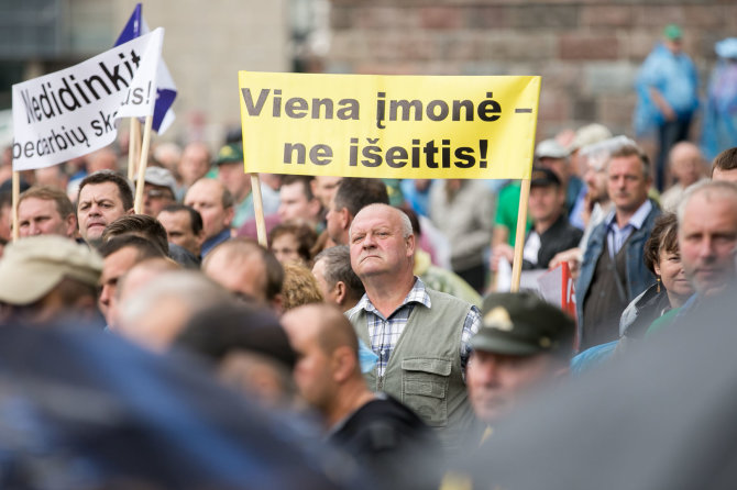 Žygimanto Gedvilos / 15min nuotr./Miškininkų ir urėdų piketas prie Seimo