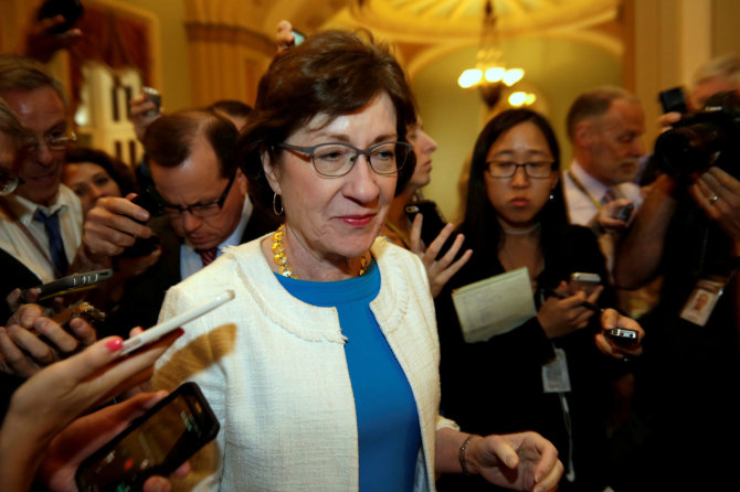 „Reuters“/„Scanpix“ nuotr./JAV respublikonų senatorė Susan Collins