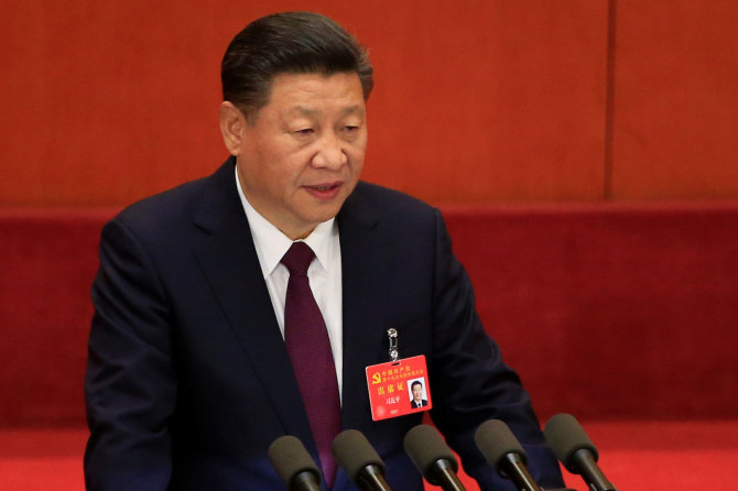 AFP/„Scanpix“ nuotr./Xi Jinpingas Kinijos komunistų partijos suvažiavime