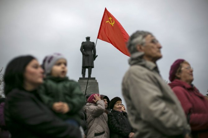 „Reuters“/„Scanpix“ nuotr./Prorusiškas protestas
