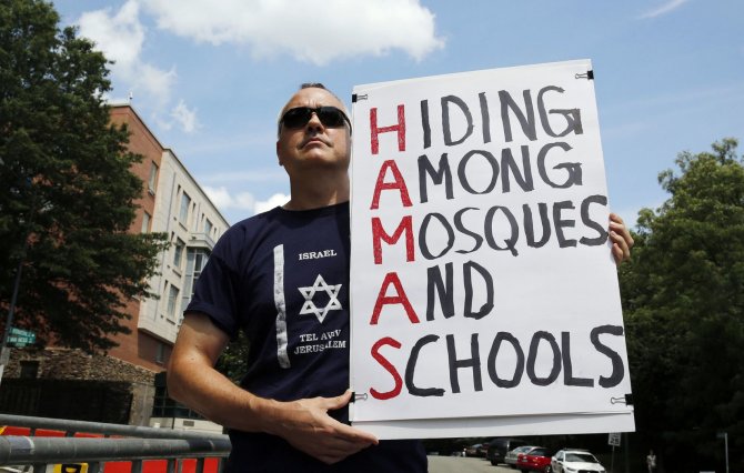 „Reuters“/„Scanpix“ nuotr./Protestas prieš „Hamas“ teroristus