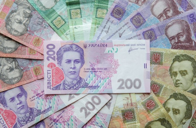 „Scanpix“ nuotr./Ukrainos grivinų banknotai