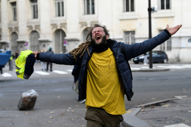 „Reuters“/„Scanpix“ nuotr./Šeštadienio protestai Prancūzijoje