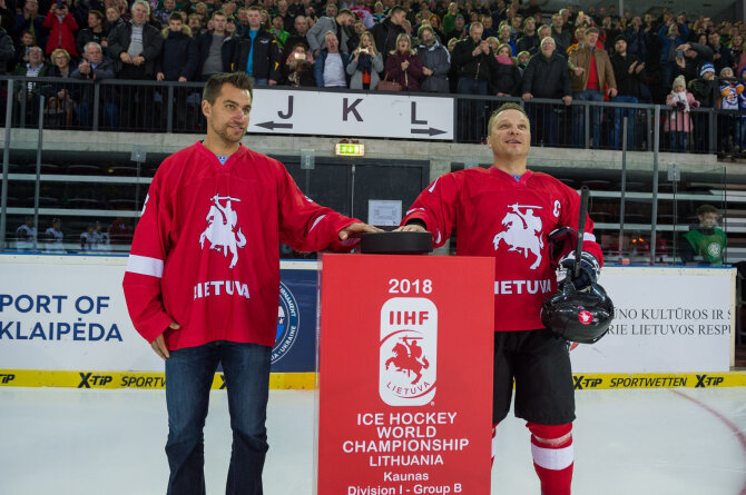 nuotr. Alfredo Pliadžio/Dainius Zubrus ir Darius Kasparaitis