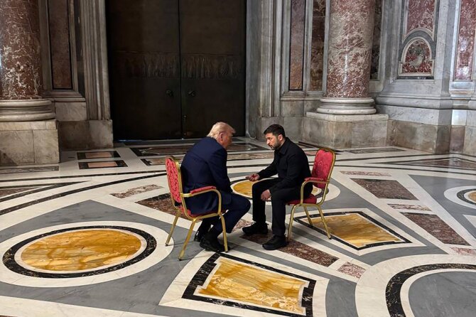 Andrijus Jermakas/ „Scanpix“/Donaldas Trumpas, Volodymyras Zelenskis