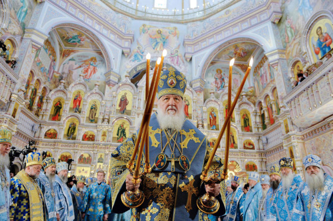 AFP/„Scanpix“ nuotr./Maskvos patriarchas Kirilas