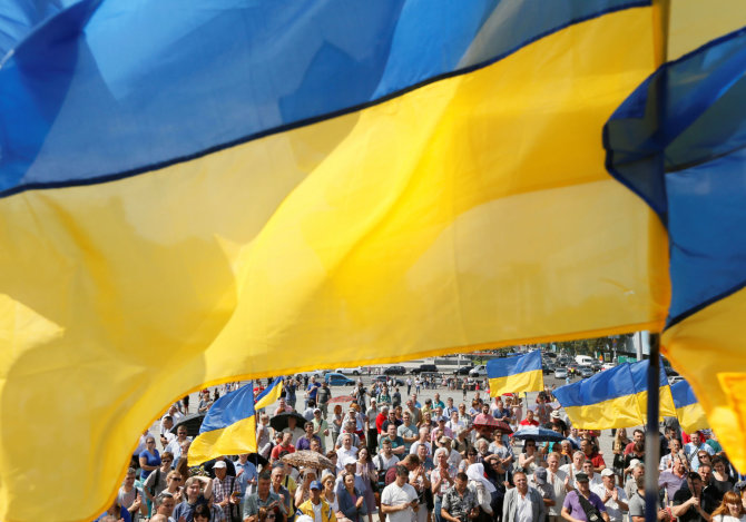 „Reuters“/„Scanpix“ nuotr./Ukrainos vėliava